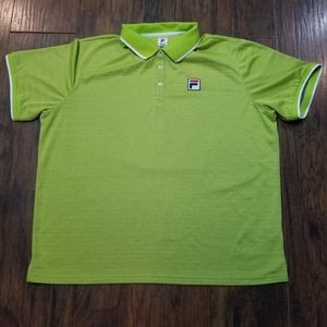 MENS--FILA--LIME GREEN COLLARED POLO--SIZE XXL